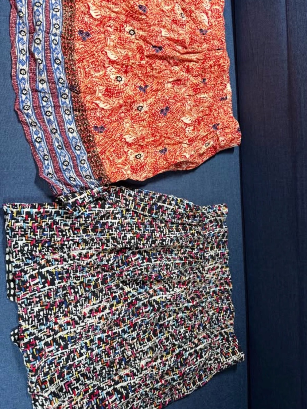 CAbi Orange Paisley and Multicolor Skirts - Set